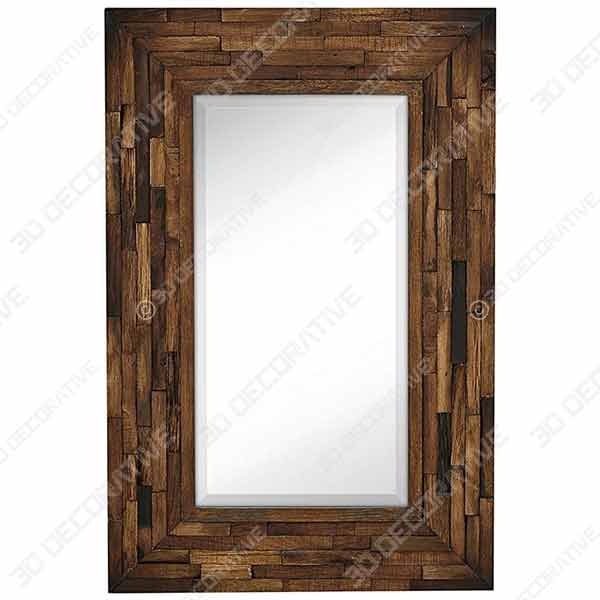 Hamilton Hills Rustic Natural Wood Framed Wall Mirror Solid